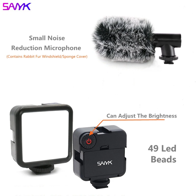 SANYK U Form Handy Kamera Stabilisator Video Stabilisator Einschließlich Mikrofon Led Füllen Licht