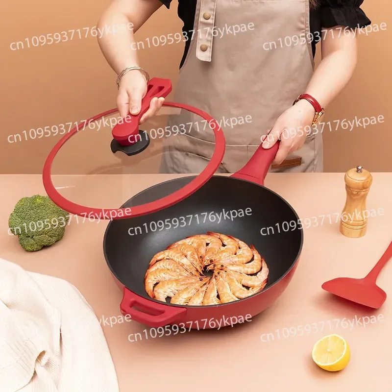 Smart Electric Wok Non-stick Pan Kitchen Household Frying Pan Frying Wok Aluminum Alloy 32CM