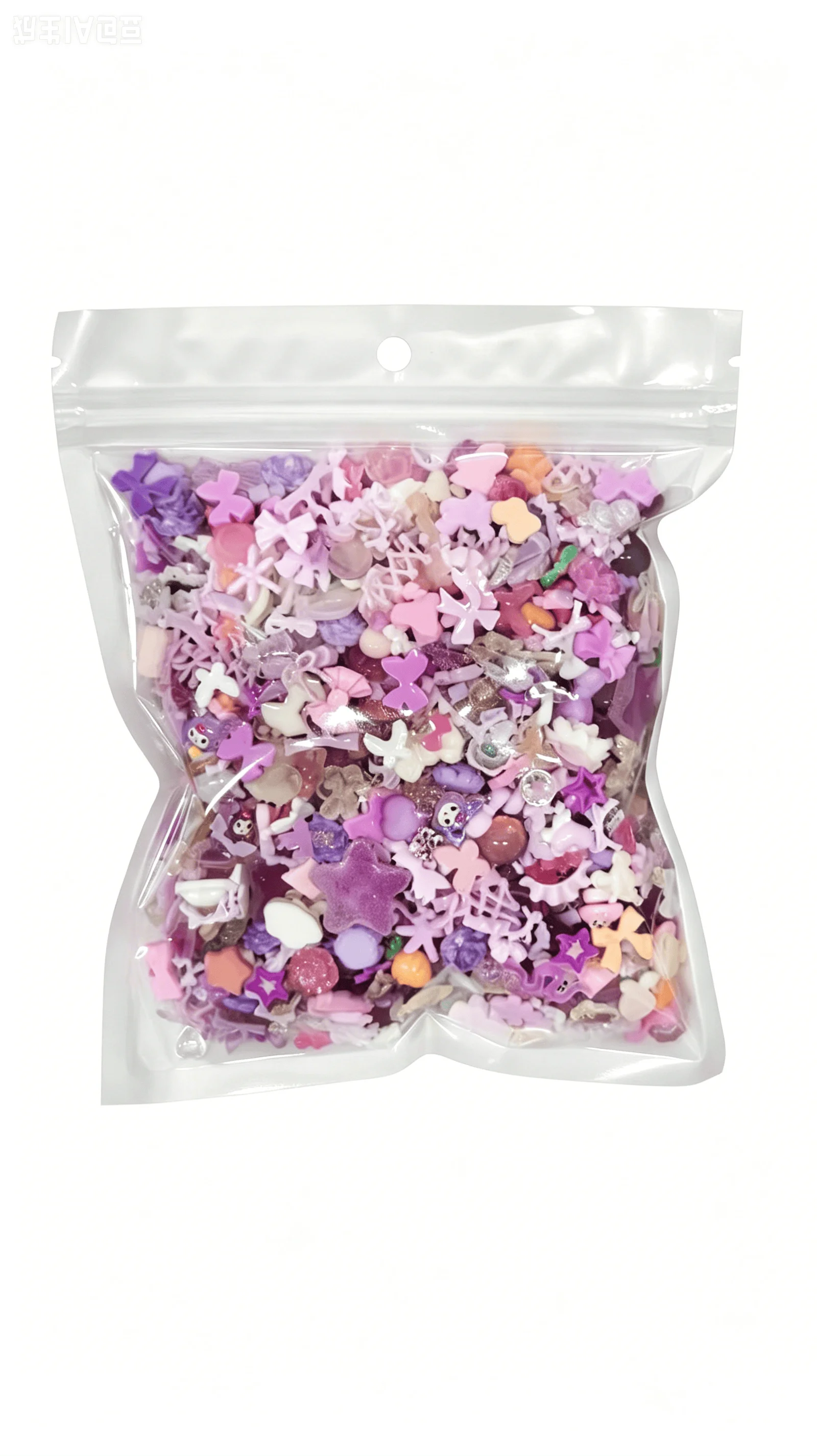 300PCS Purple Random Mixed Kawaii Resin Flatback Charms Cabochons DIY Cream Glue Decor for Phone Case Hairpin Keychain Craft