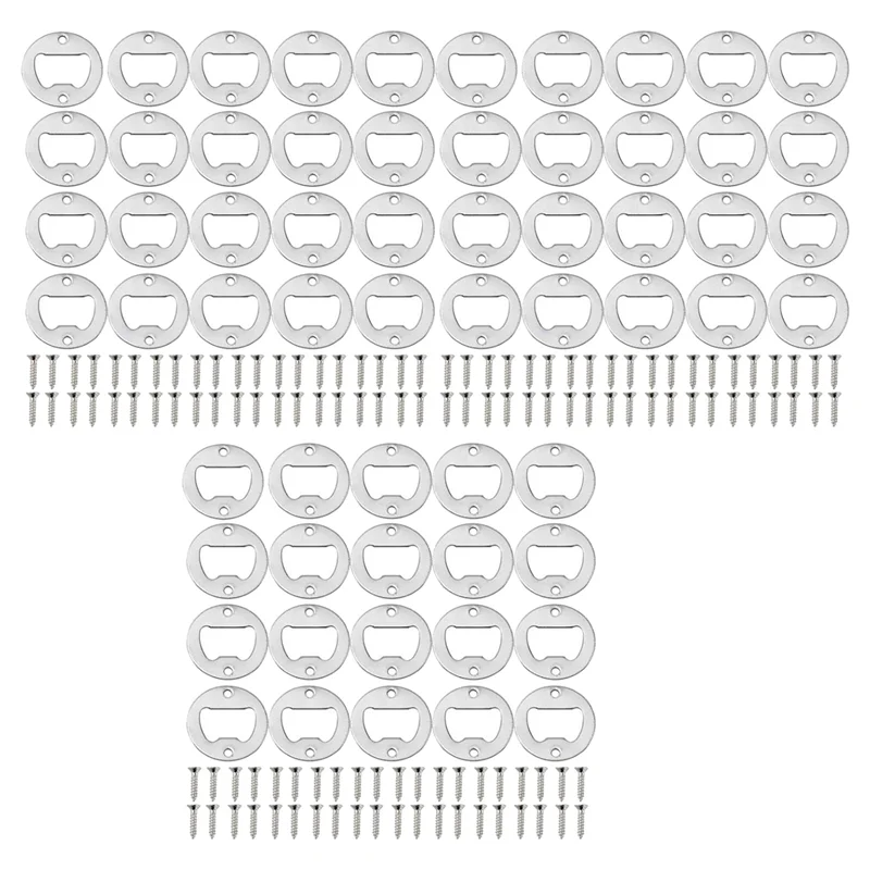 

B23B Bottle Opener Insert Kit,60 Set Round Inset Bottle Opener Kit For DIY Keychain Beer Spanner Jar Bottle Opener Corkscrew