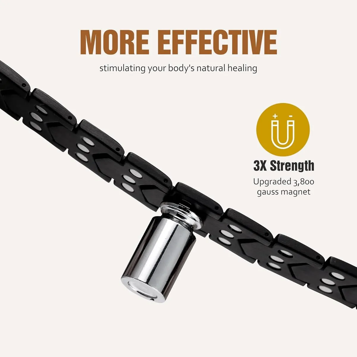 ARADOO 3X Strength Magnetic Titanium Steel Bracelets for Men with Premium Fold–Over Clasp Wristband Jewelry Gifts
