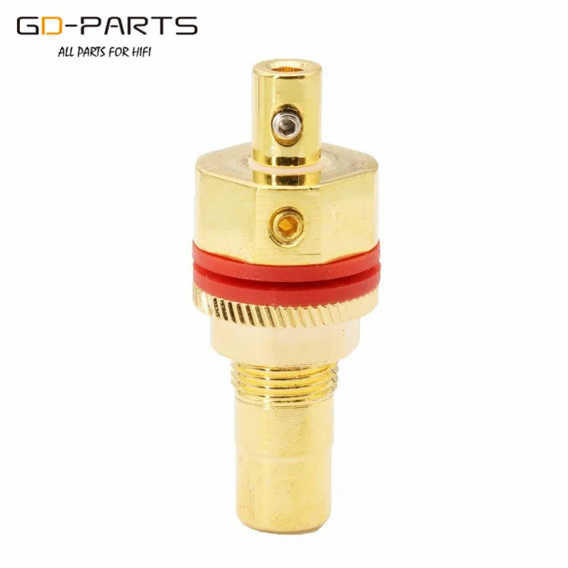 Female RCA Jack Gold Rhodium Plated Copper Phono Audio Signal Socket for CD AMP DAC Turntable Subwoofer 6mm Thickness Panel