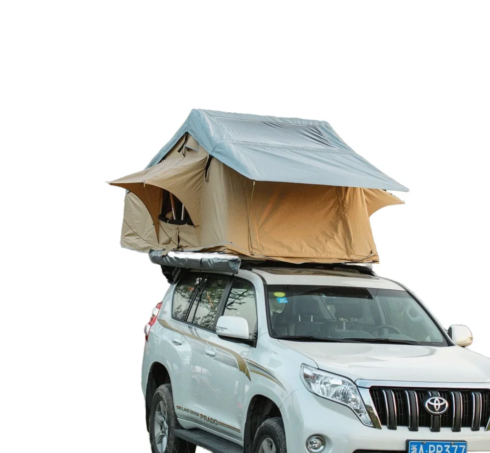 Convenient Canvas Car Roof Top Tent for Outdoor Adventures Soft Rooftop Tent for Camping