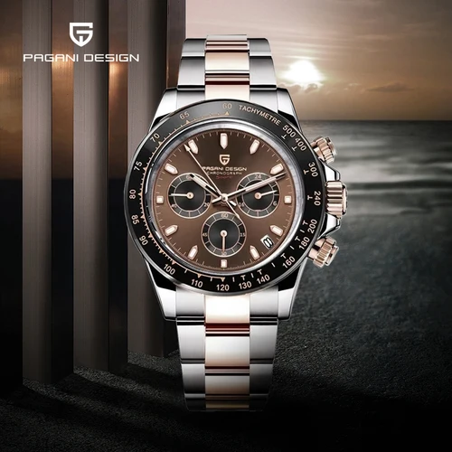 Imagen 2 del producto Relojes de cuarzo PAGANI DESIGN para hombre, cronógrafo de lujo VK63, regalo para hombre, reloj con bisel de cerámica y espejo de zafiro AR, novedad de 2025