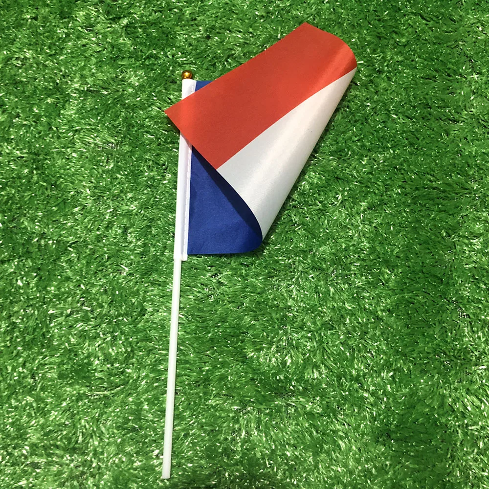 (SKY FLAG) 14x21cm Frankreich Handflagge mit Kunststoffstange Polyester-Banner zur Dekoration – Detail 5