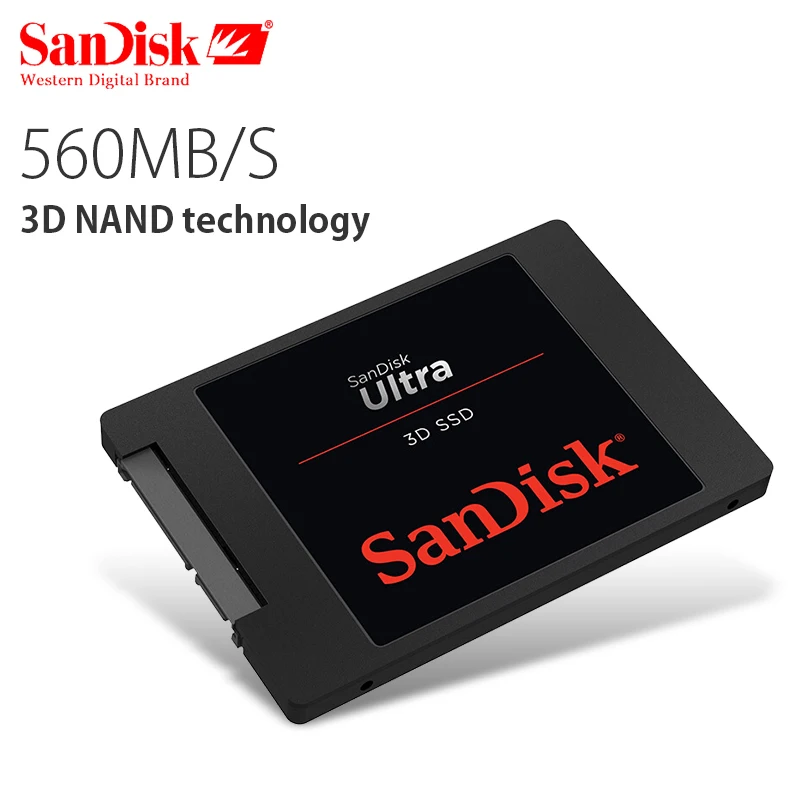 SanDisk SSD Твердотельный диск Ultra 3D Внутренний 250 ГБ 1 ТБ 2 ТБ SATA III Жесткий диск 500 ГБ 560 МБ/с Для ноутбуков Настольный ПК