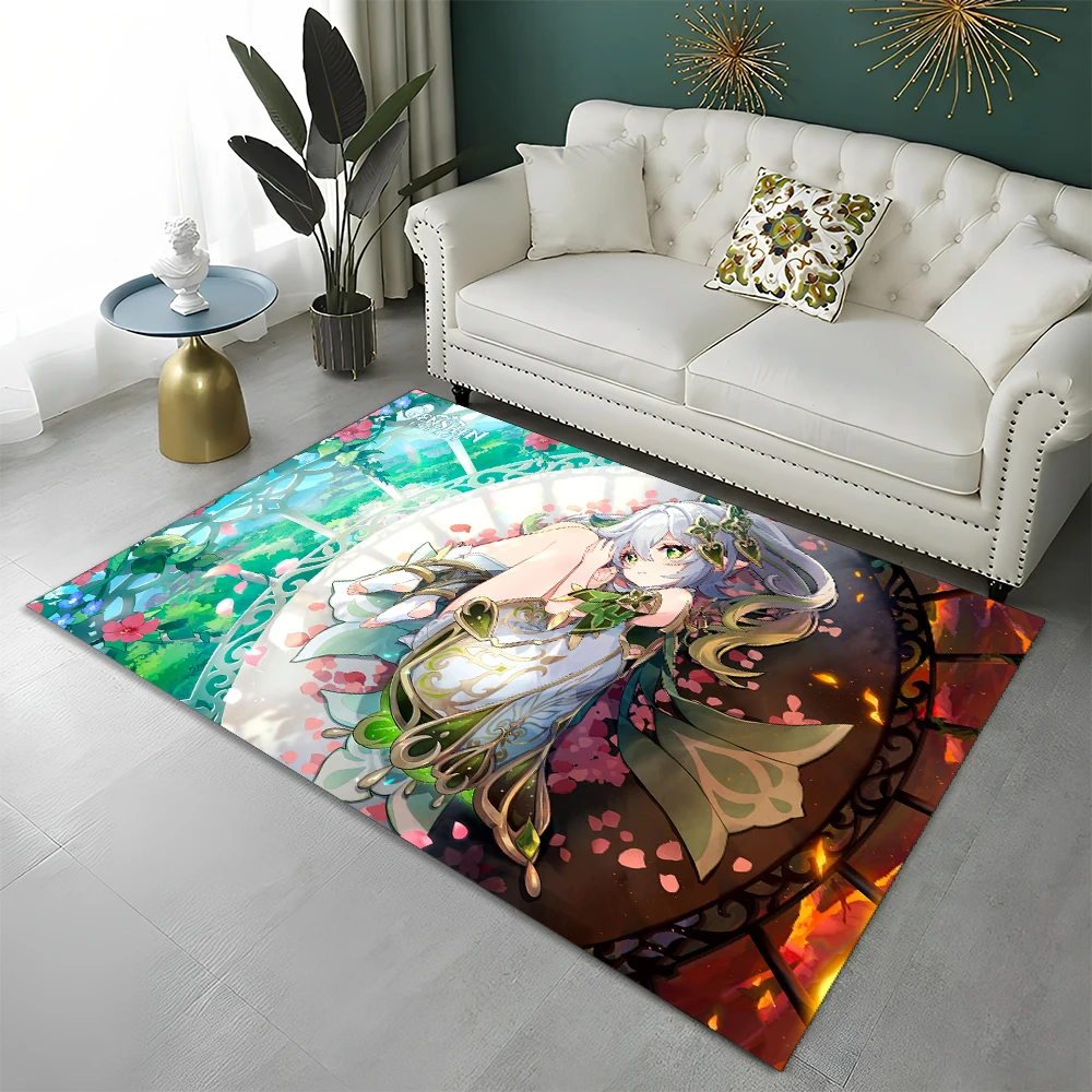 Game Genshin Impact Gamer Cartoon Carpet Rug for Home Living Room Bedroom Sofa Doormat Decor,Child Area Rug Non-slip Floor Mat