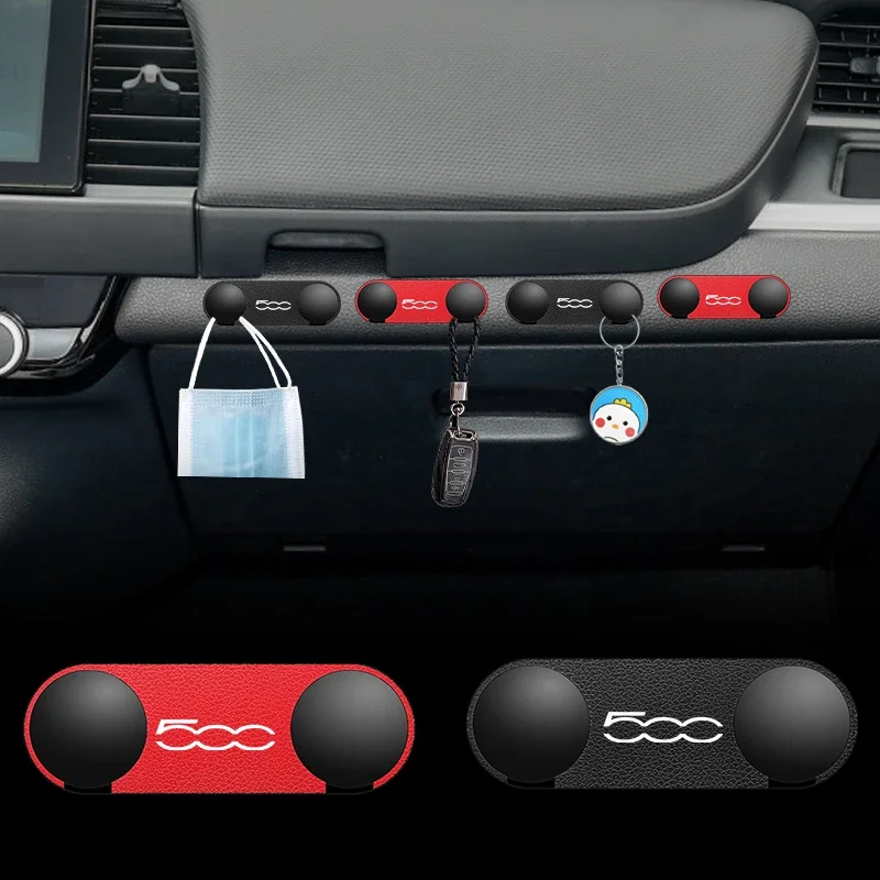 Car Logo Multi-functional Pasted Double Hook For FIAT 500 Tipo Toro Nuovo Freedom 500X Doblo Grazie Car Interior Accessories