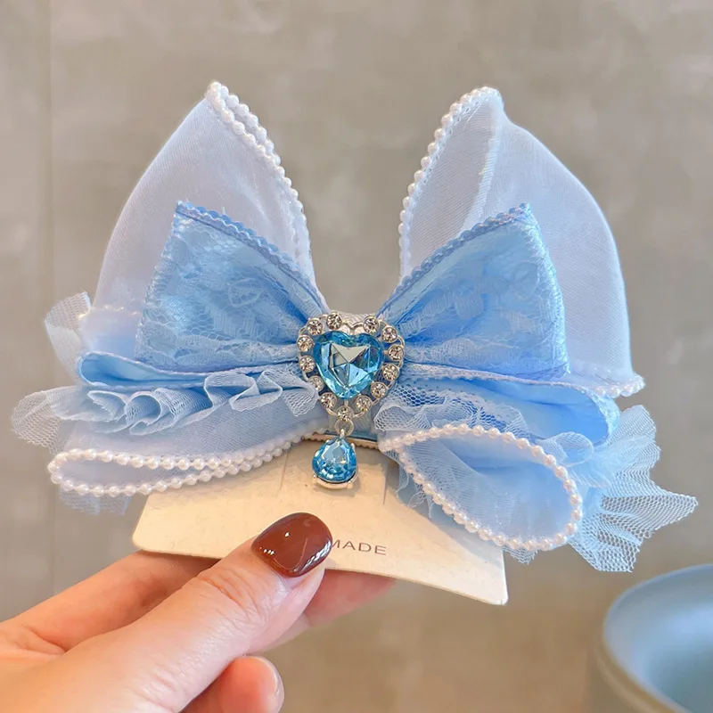 

Новинка 2025 года, аксессуар для волос с бантом принцессы Эльзы в корейском стиле «Холодное сердце», шиньон с бриллиантами и феей, подарок