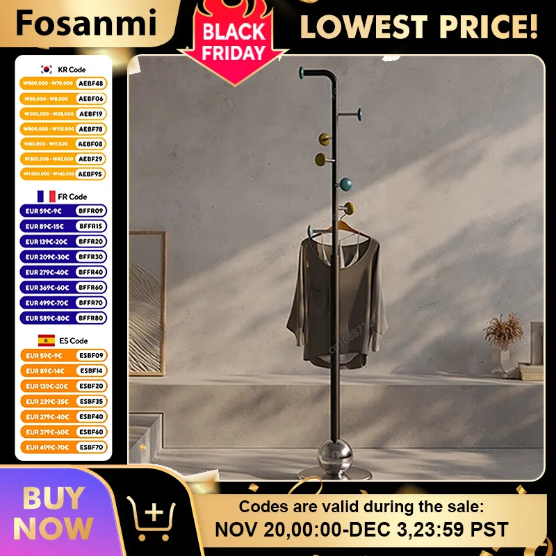 Appendiabiti moderno in acciaio inossidabile di lusso in stile Ins Appendiabiti autoportante salvaspazio per soggiorno camera da letto