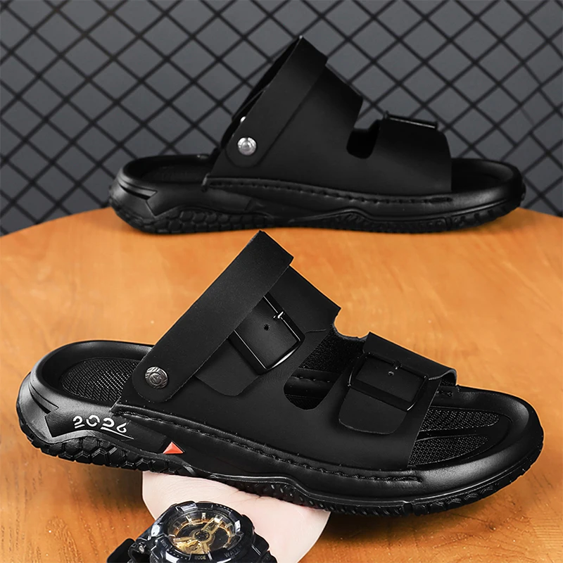 

2026 Summer New Two Ways Wear One Strap Beach Slides Casual Non-slip Soft Sole Breathable Outdoor Daily Sandals Slippers