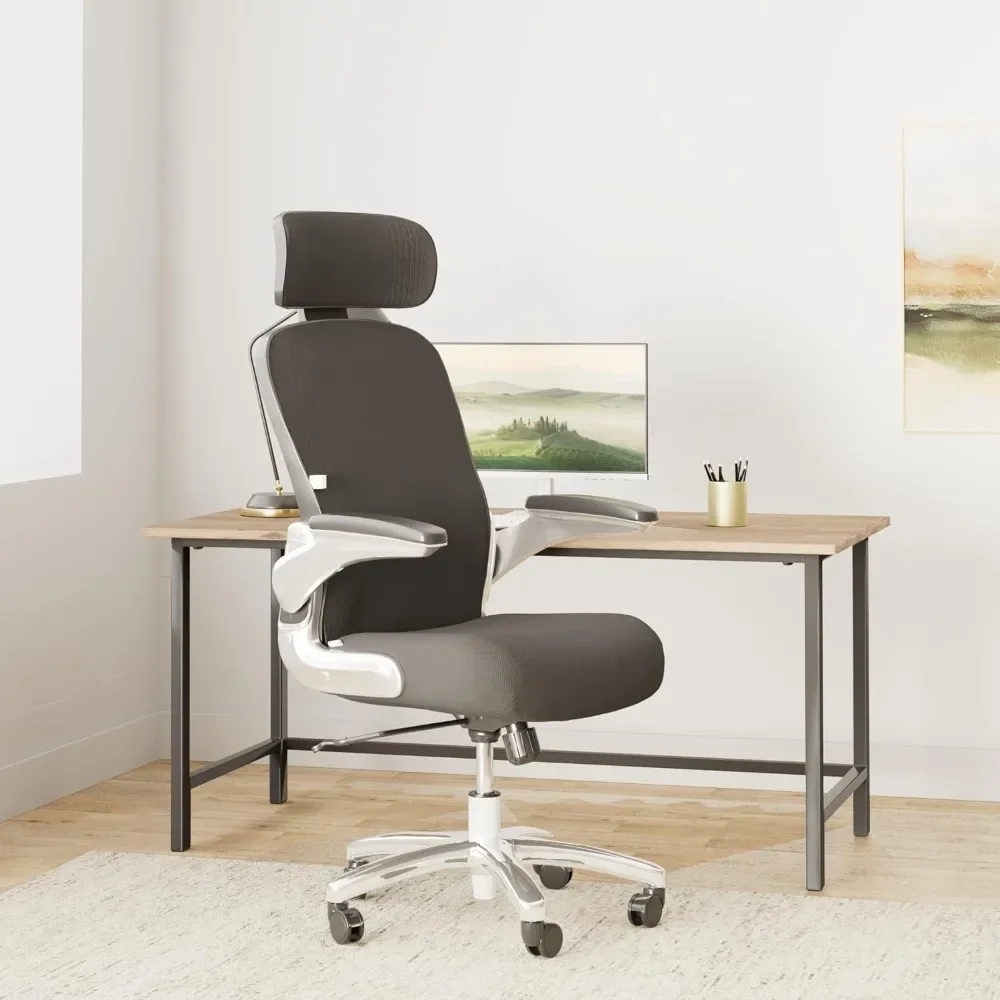 Office Chair 500lbs Wide Seat Executive Desk Chair with Lumbar Support Flip UP Arms Headrest High Back Computer Chair