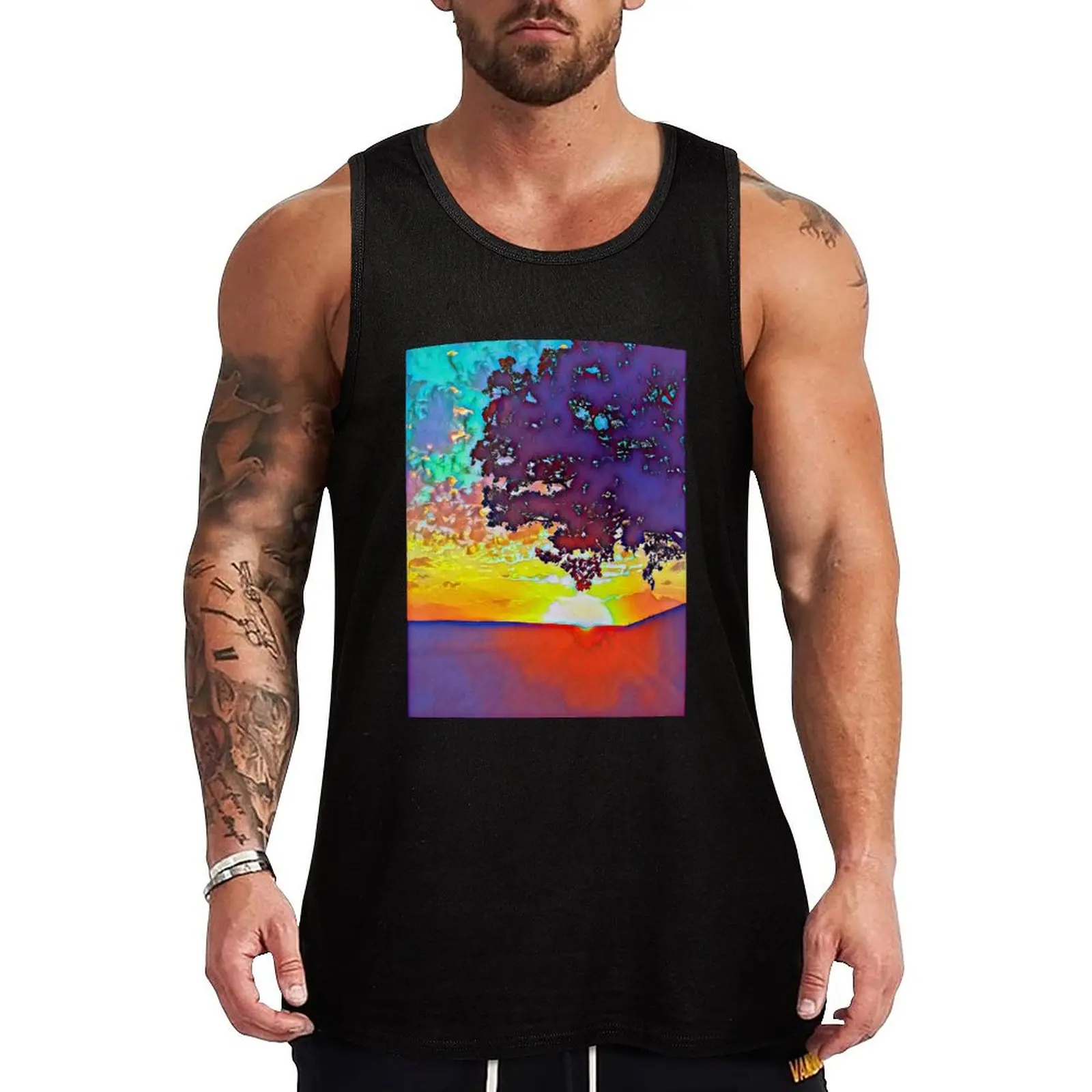 

Sunset at the Oak Grove Tank Top men clothings Vest