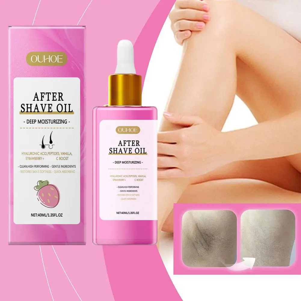

Ouhoe 40 мл клубничное ванильное масло после бритья для женщин для гладкой кожи, увлажнения, мягкое масло для бритья, настоящее масло после бритья N7Z6