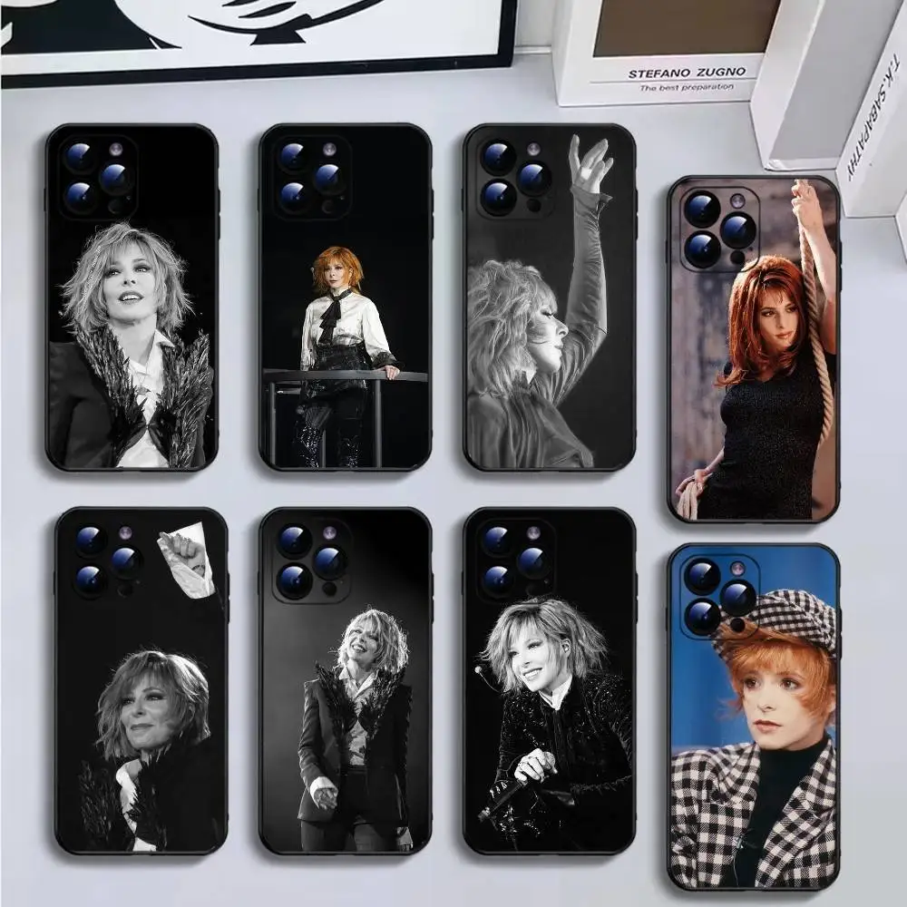 

Singer-Mylene-Farmer Phone Case For iPhone16,15,14,13,12,11 Plus,Pro Max,XS,X,XR,SE,Mini,8,7,Soft Black Cover