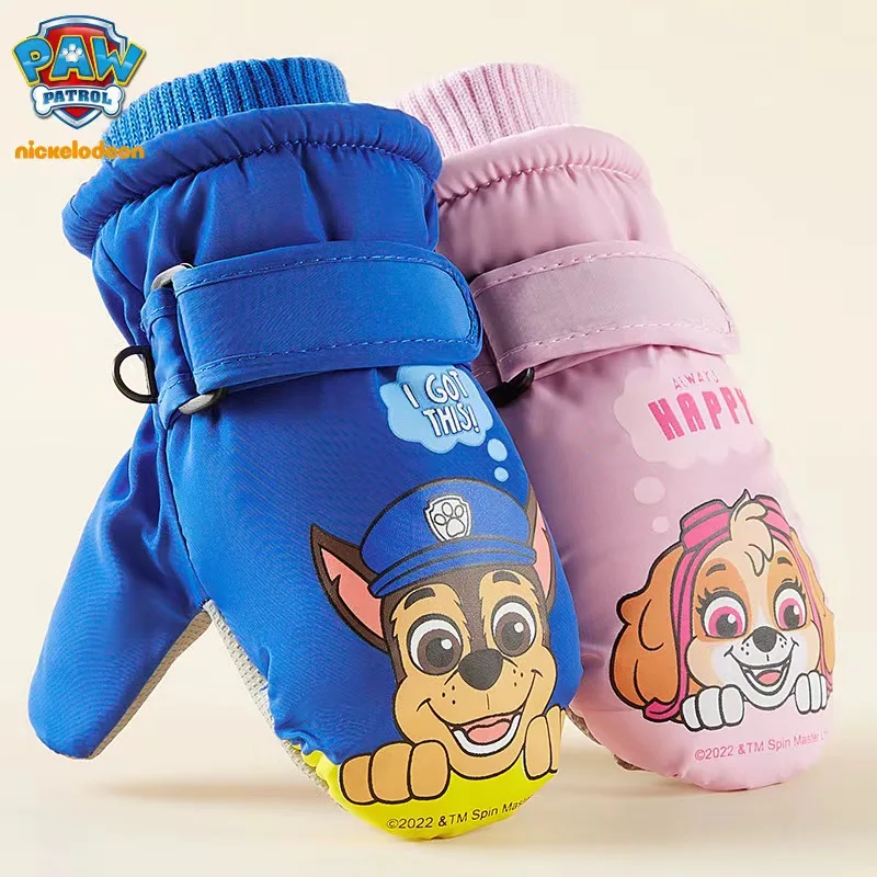 Genuine Paw Patrol Children Ski Gloves Kids Windproof Plus Velvet Mittens Winter Warm Thick Snowboard Snow Gloves Skiing Mitten