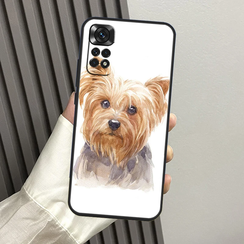 요크셔 테리어 강아지 케이스, 샤오미 레드미 노트 10 프로 노트 11 8 9 12 프로 11S 10S 8T 레드미 10C 12C 9C 9T 커버