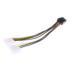 18cm Dual 4Pin to 8 Pin GPU Adapter Molex Male to 8Pin Male Graphics Card Cable