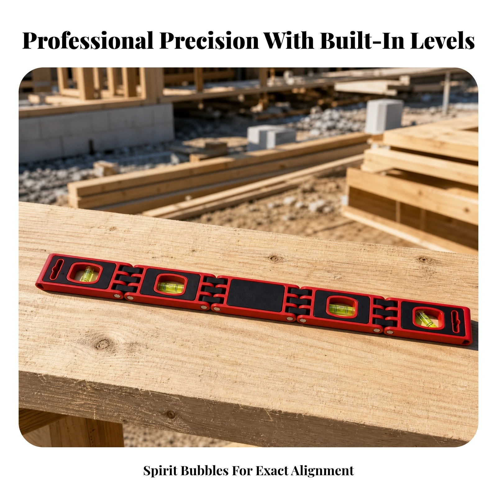 Foldable Level Ruler Compact Multi-Angle Level Folding Ruler with Bubble Vials Portable Angle Measuring Tool Allall-in-One