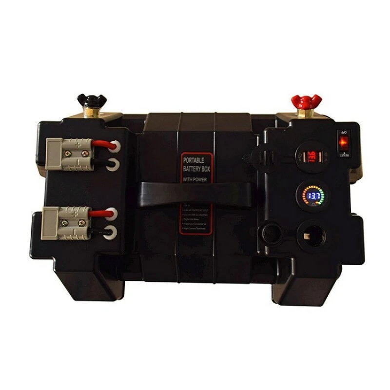 

Pactrade Marine Battery Box Dual USB Power Voltmeter Sockets Anderson Connector
