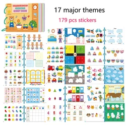 Montessori Busy Book Baby Toys Quiet Book Preschool Kids Early Learning Education Cognitive Puzzle Children Sticker Paste Books