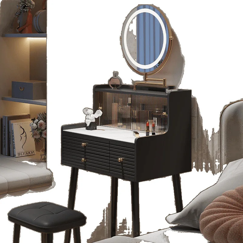 

IR French Cream Wind Small Dresser 60cm Small Apartment Bedroom Slate Makeup Table, Mini