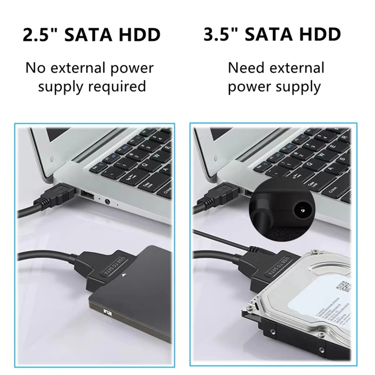 DTD632-HOT-SATA to USB 3.0 Adapter Cable for 3.5/2.5 Inch SSD HDD SATA III Hard Drive Disk Converter Support UASP EU Plug