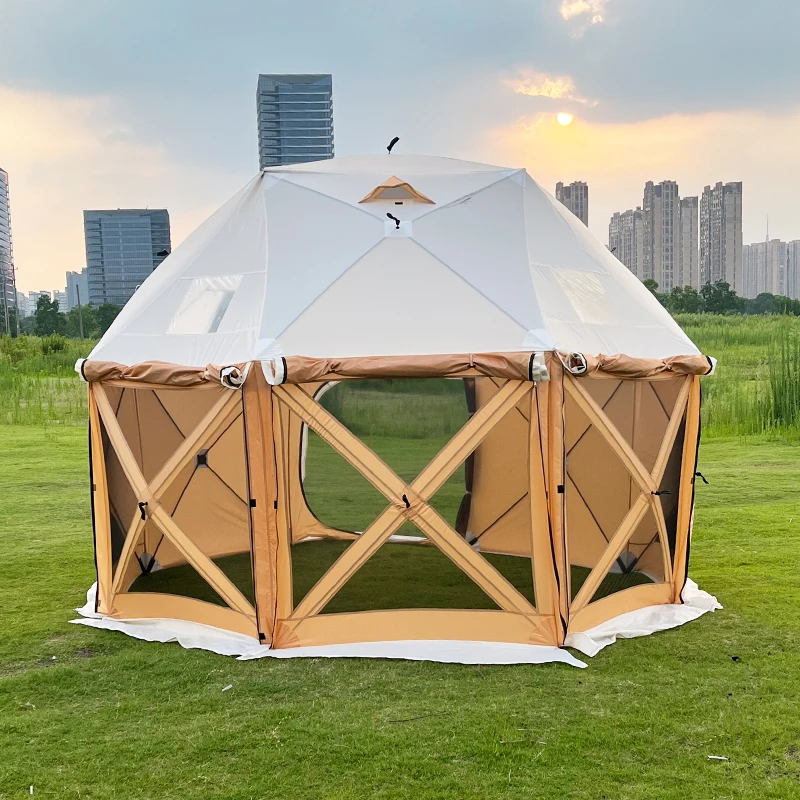 New Arrival 4 Season Outdoor Sport Foldable Waterproof 8 People Geodesic Dome Camping Tent For 8-10 Persons