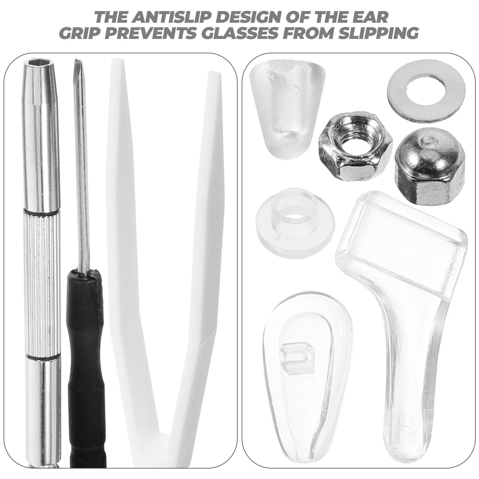 

1 set 1 Set Eyeglass Repair Kit With Screws Screwdriver Nose Pads For Glasses Fixing Tools Diy Maintenance Labor Protection