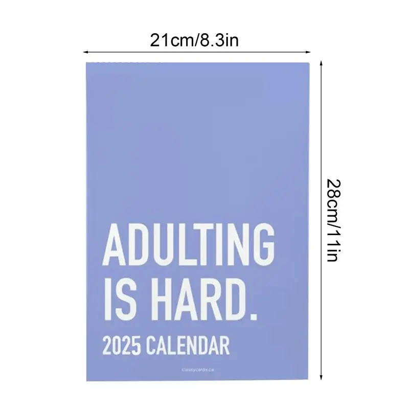 Calendario de pared mensual con espacio de escritura espacioso, planificador motivacional divertido, 2025, 2025