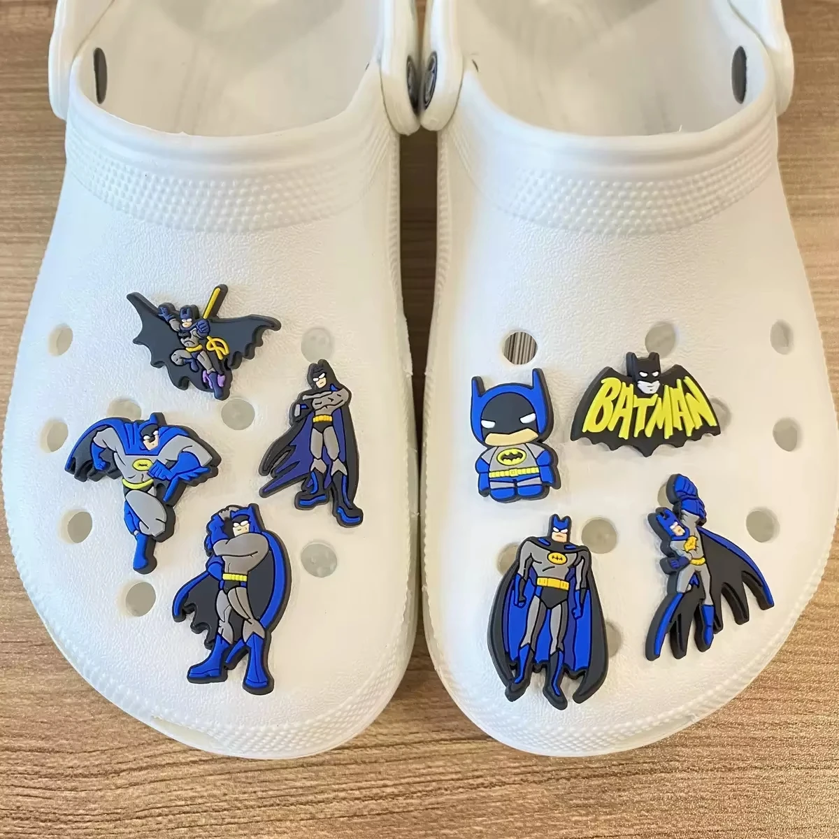 Mesuca Cartoon Shoes Charm Black Hero Shoe Buckle Personalized DIY Removable Soft Rubber Garden Shoes Accessories