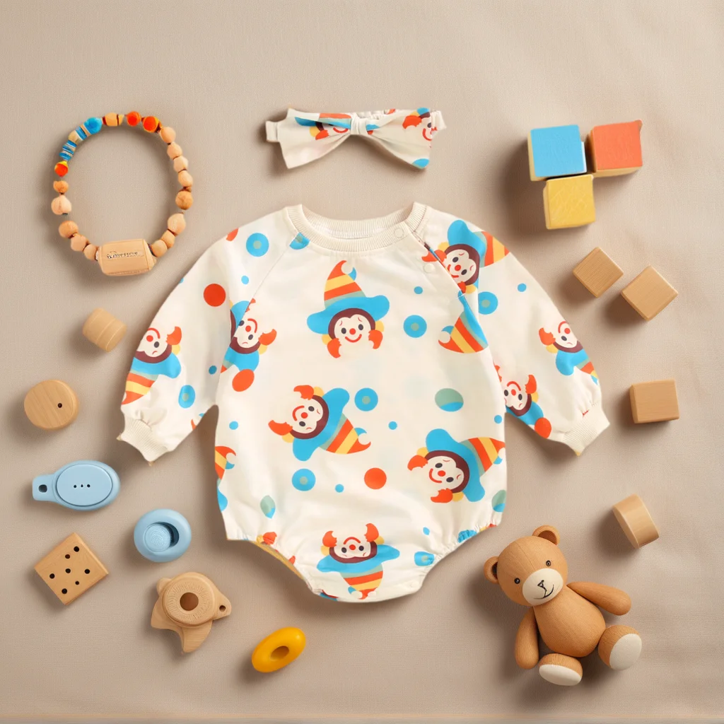 

Sanlutoz Baby Girls Bodysuits Long Sleeve Autumn Infants Clothing with Headband Cute Onesies