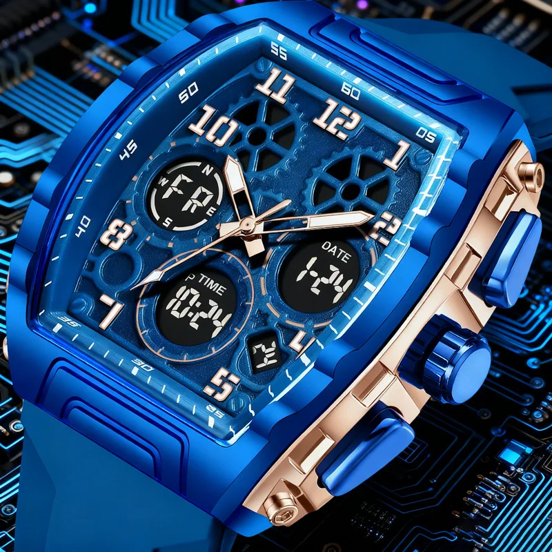 

FOXBOX Водонепроницаемый будильник Мужские брендовые новые электронные часы Цифровые многофункциональные модные трендовые мужские кварцевые наручные часы