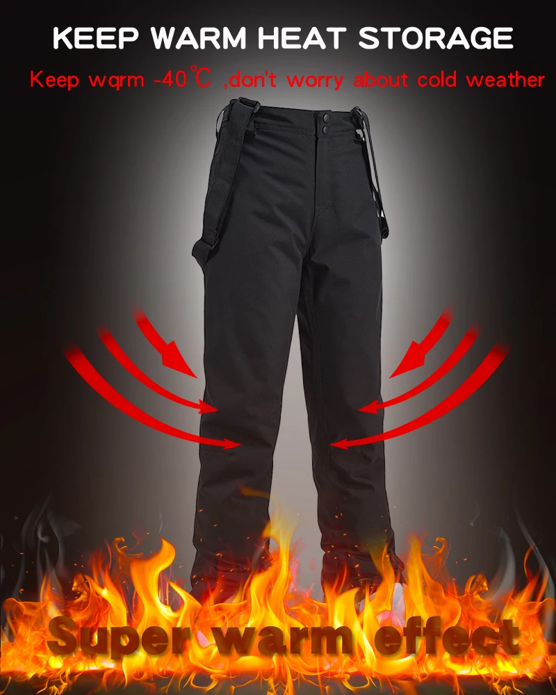 

New High Quality Ski Pants Men Women Outdoor Windproof Waterproof Thick Warm Snow Trousers Winter Ski Snowboard Pants Brand