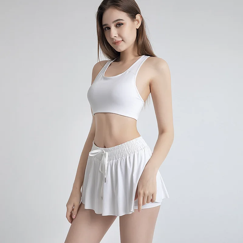 2023 Spring 2 in 1 shorts Yoga clothes running fitness sports tennis short culottes large size sports women shorts