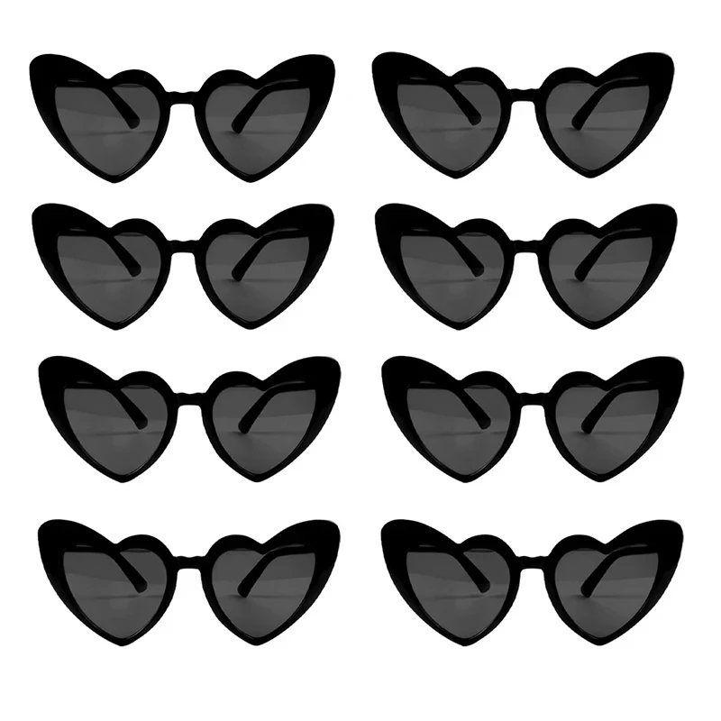 

8pcs/6pcs Bachelorette Hen Party Sunglasses Black Heart Shaped Glasses Bride To Be Bridesmaid Gifts Wedding Bridal Shower Decor