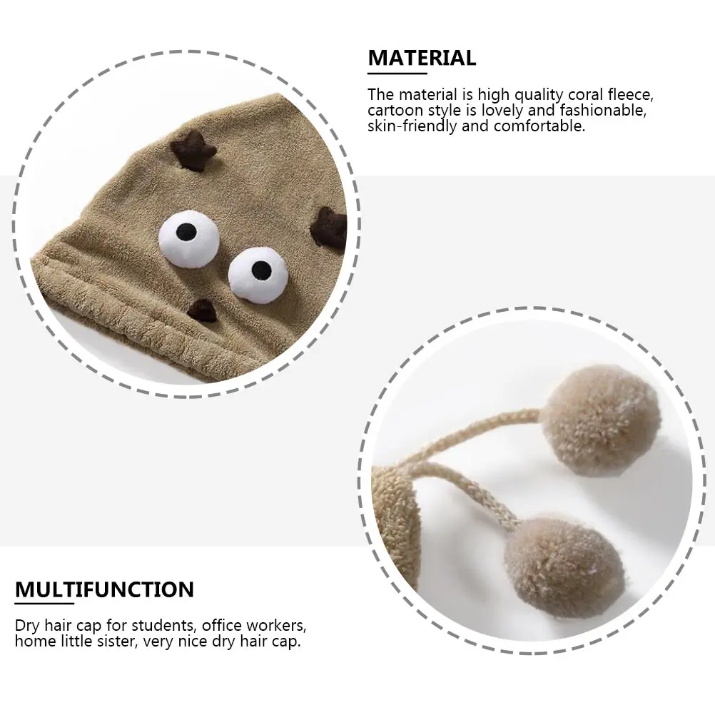 

Hair Drying Cap Coral Fleece Cartoon Absorbent Quick Dry Bathing Hat For Women Kids Students Travel Spa Home Towel Bedding Set