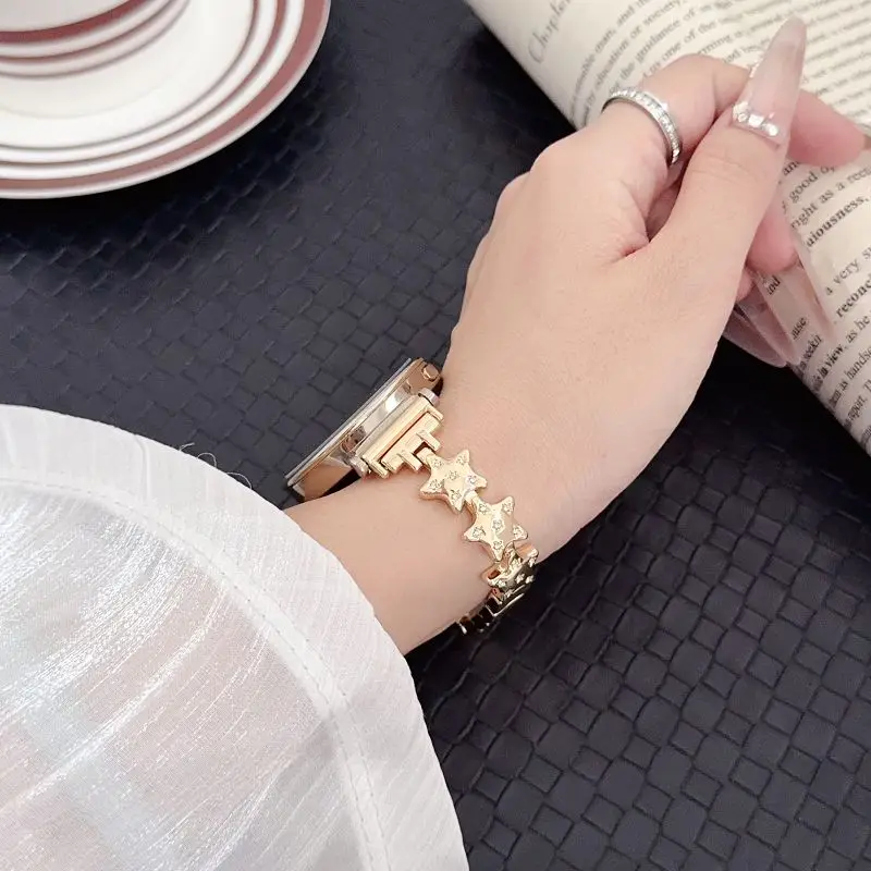 18 مللي متر حزام معدني لساعة هواوي GT 6 41 مللي متر Gt 4 5 41 مللي متر العصابات الماس ستار سوار لهواوي Gt 5pro 42 مللي متر النساء كوريا المعدنية #4