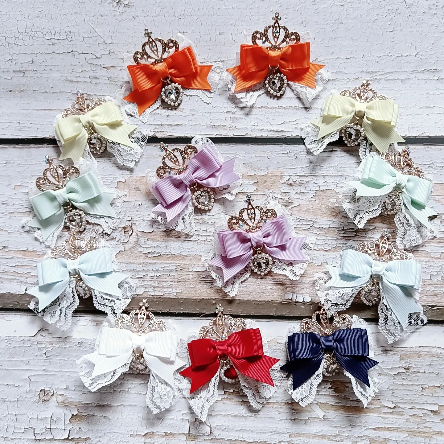 Japanese Mass Produced Summer Cute Bow Lace Rhinestone Lolita Hair Clip Headwear Sweet Kawaii Hairpin Apparel Accessories Women