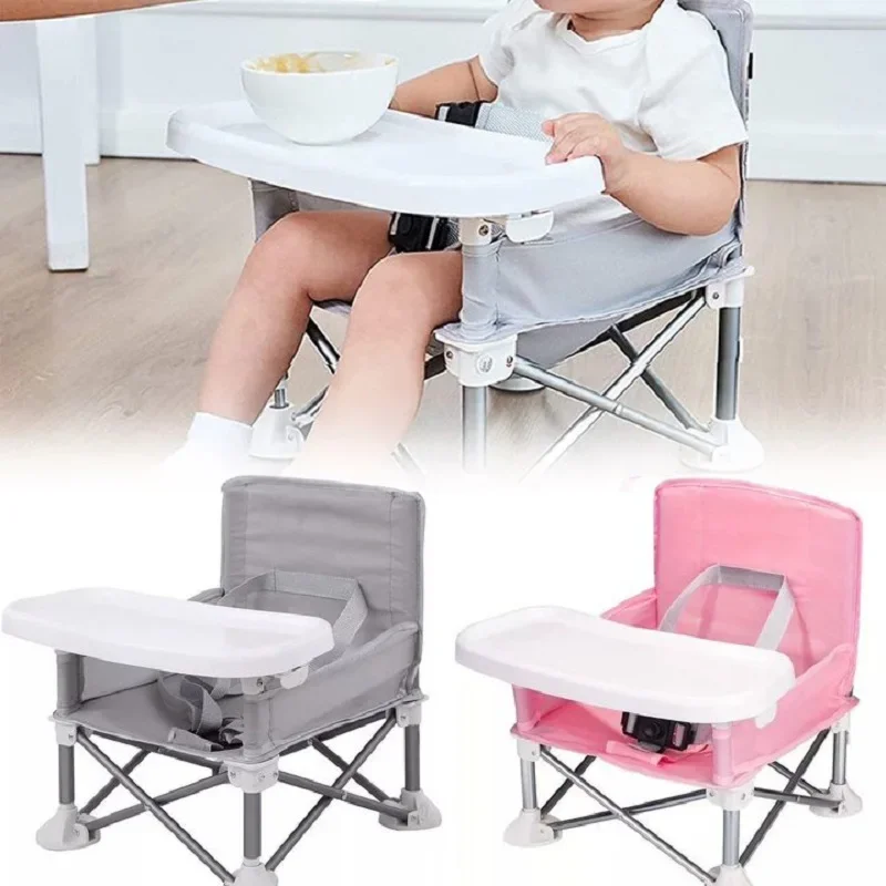 Baby Aluminium Alloy Foldable Portable Compact Baby Chair With Safe Belt For Indoor Outdoor Use Easy Travel For Camping Picnics