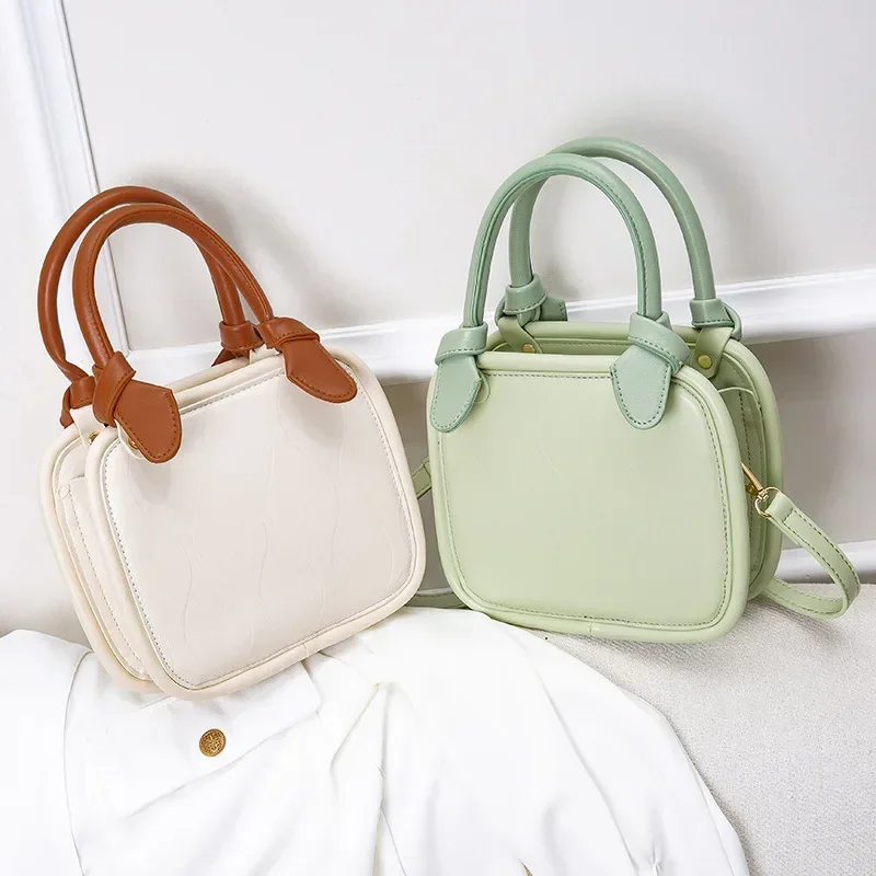 Lady's green ins crossbody bag women's new trendy contrasting handbile bag Korean version of a small shoulder bag  handbags