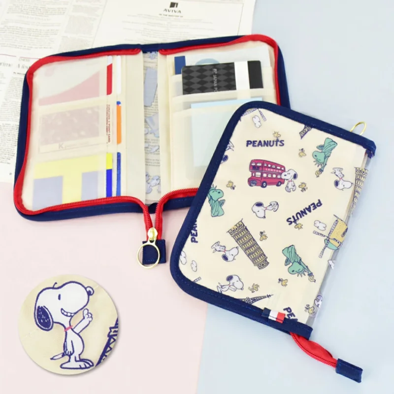 Snoopy titular do passaporte moda acessórios de viagem portátil à prova dwaterproof água documento caso organizador carteira saco titular do cartão saco armazenamento