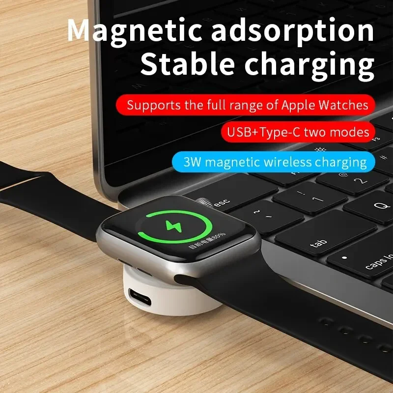 Fast Magnetic Watch Wireless Charger For Apple Watch 9 8 7 6 5 4 3 SE Ultra IWatch Dock Adapter Portable PD USB Charging Station