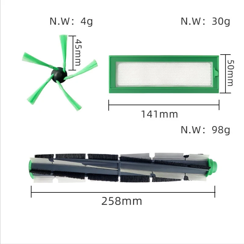 Pièces de rechange pour aspirateur robot Vorwerk VR200, brosse principale, brosse latérale, filtre