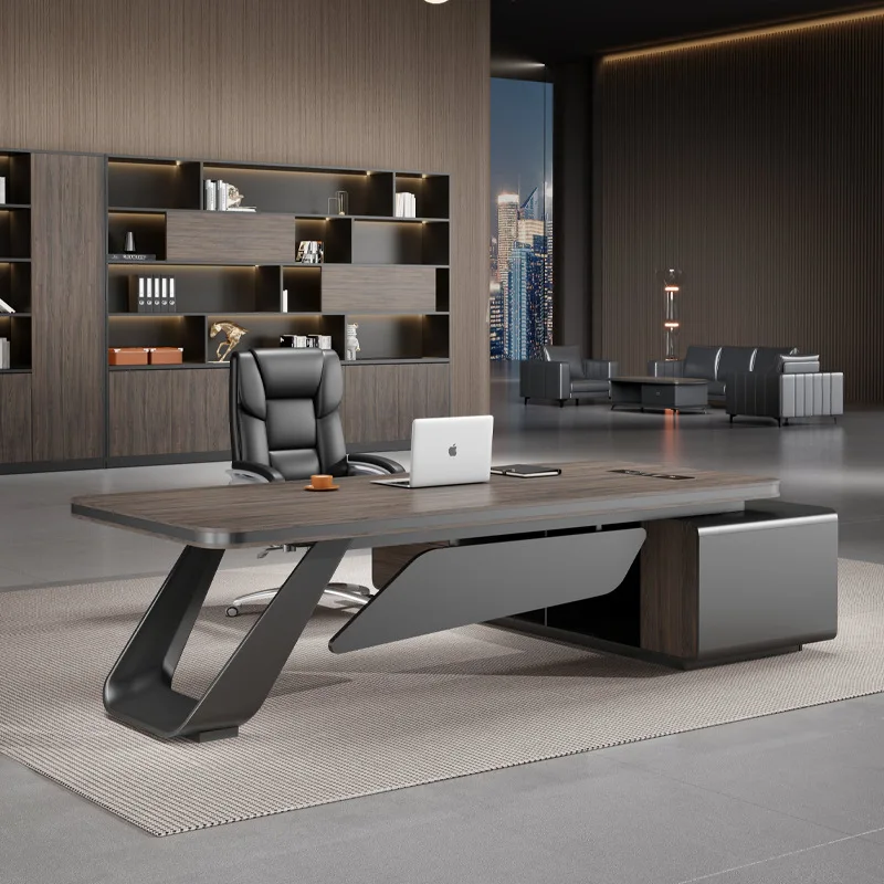 

Рабочий стол, простой современный класс, комбинация офисного стола и стула