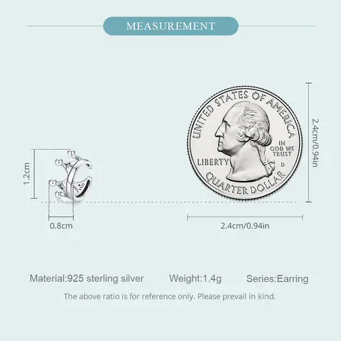 WOSTU असली 925 स्टर्लिंग सिल्वर ओरिजिनल रॉयल क्राउन ईयर कफ इयररिंग्स क्लियर ज़िरकोन ईयर क्लिप्स वेडिंग पार्टी ज्वेलरी गिफ्ट CQE1530 6 best sales चांदी के कान के कफ - №4