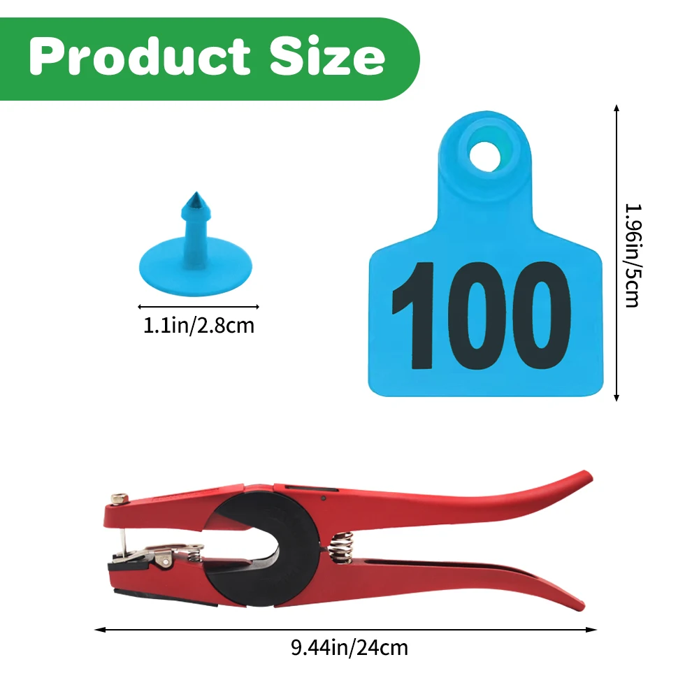 لا. 1-100 البلاستيك خنزير الأذن لافتات مع كلمة الأذن الليزر الكتابة النحاس رئيس أقراط مزرعة الحيوان بطاقة التعريف 100 قطعة #2