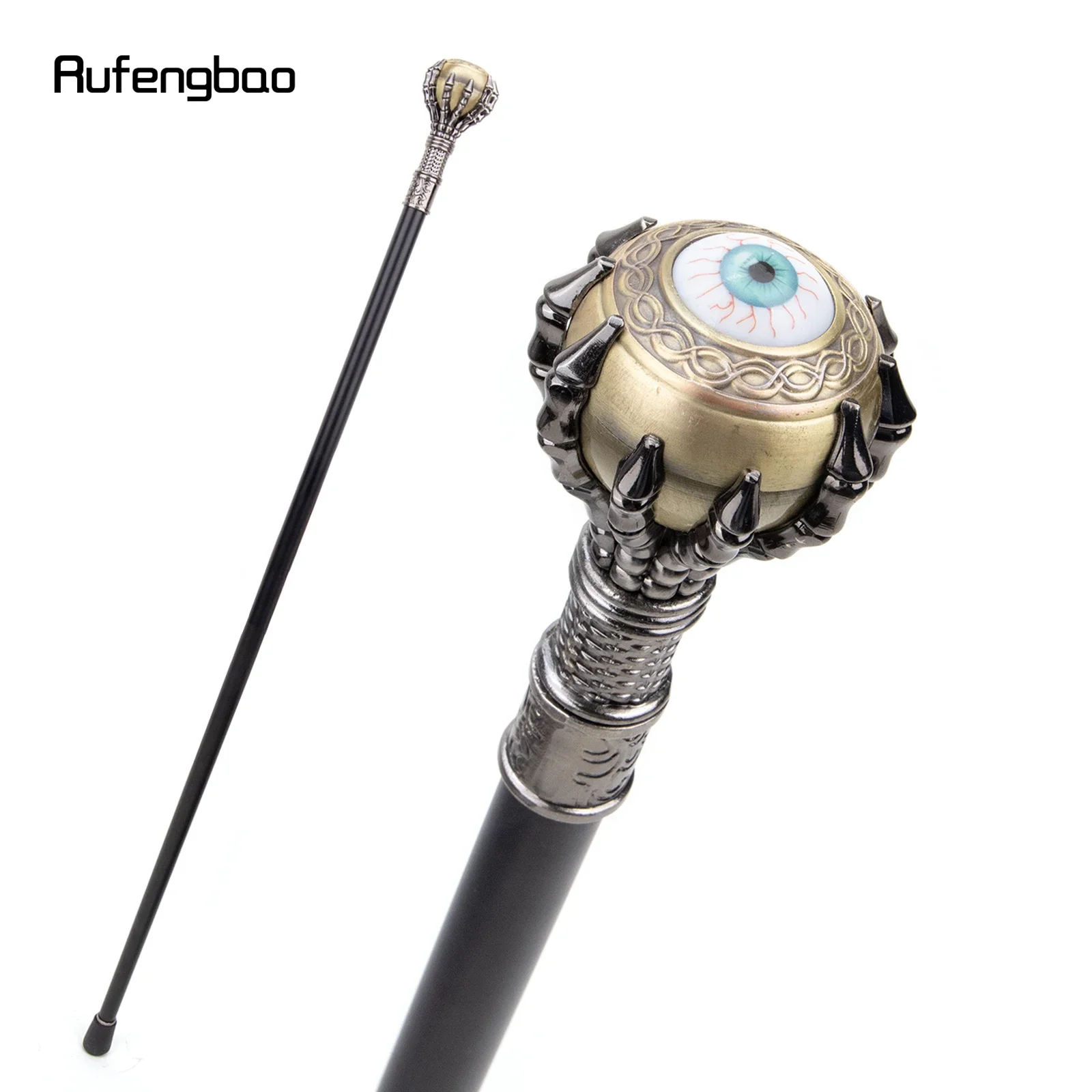 Bloodshot Eyes Eyeball Single Joint Fashion Walking Stick, Cosplay Vampiro Decorativo, Cane Halloween Crosier Party, 93cm