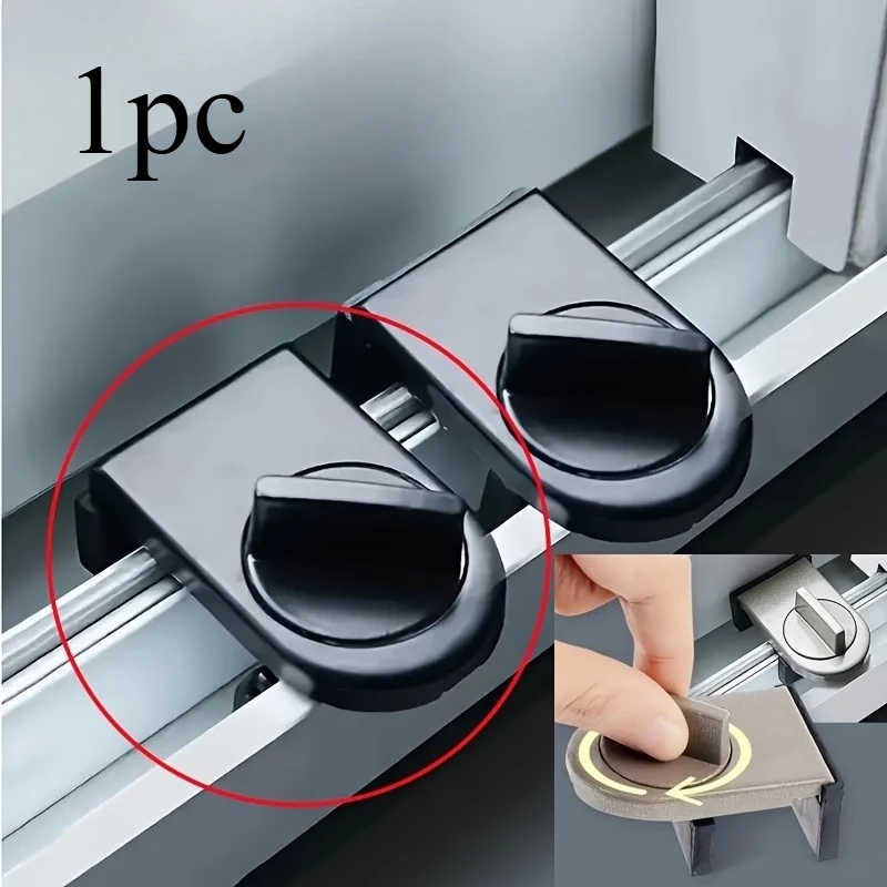 1pc No-Drill Sliding Door Lock, Child Safety Lock for Sliding Windows, High-Rise Anti-Fall Limiter, Anti-Theft Safety Latch