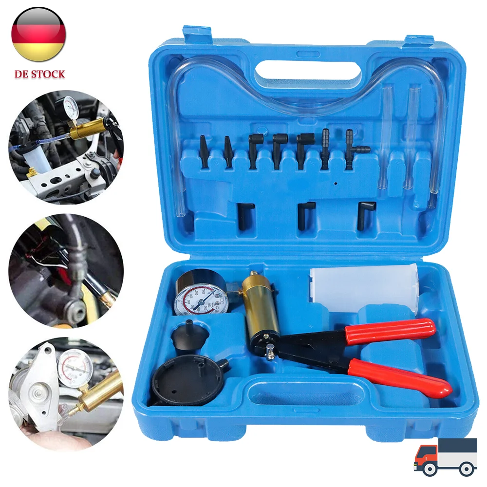 Manual Vacuum Pressure Pump Brake Fluid Drain Kit Vacuum Pistol Pump Tester Portable Vacuum Gauge Car Repair Tool